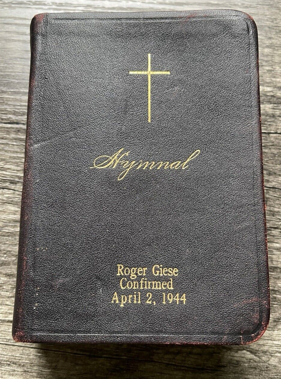 Vtg 1930 American Lutheran Hymnal Leather Bible Songbook Pocket Book Collectible