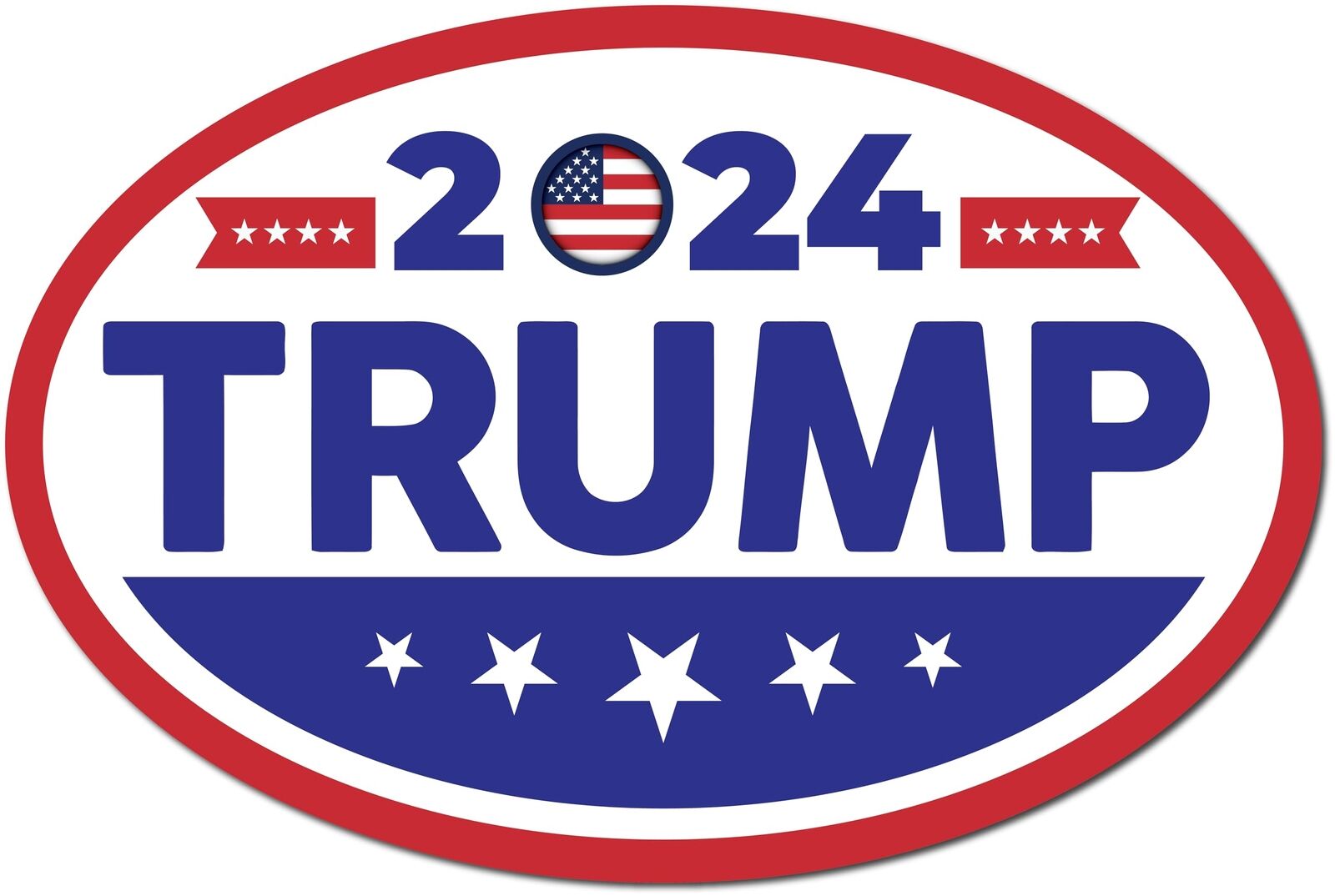 Blue Trump 2024 Republican Party Political Election Magnet Decal, 4x6 inches