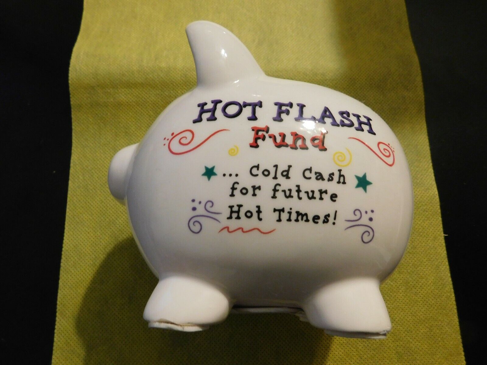 HOT FLASH FUND COLD CASH FOR FUTURE HOT TIMES PIGGY BANK   c521UXX