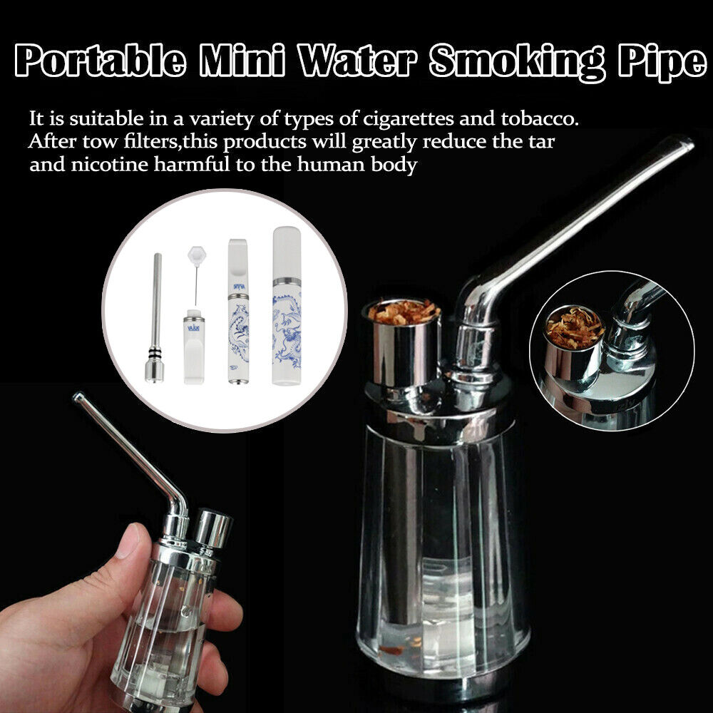 NEW Portable Water Bong Smoking Pipe Tobacco Smoke Hookah Shisha Mini Small