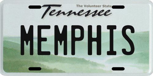 Memphis Tennessee Aluminum License Plate
