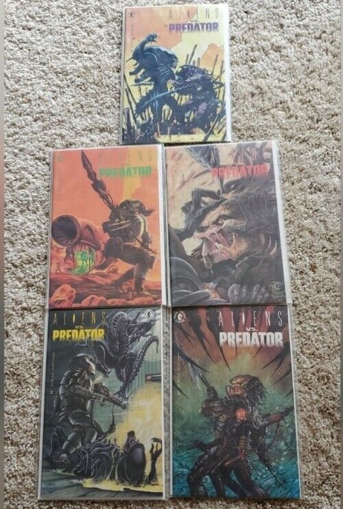Aliens vs. Predator #0-4 Complete 1st Series Set 1990 Dark Horse Comics Lot of 5