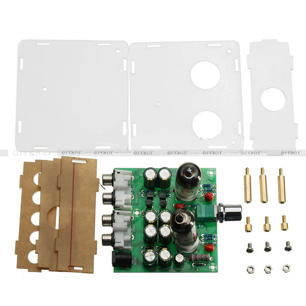6J1 AC12V Valve Pre-amp Tube Amplifier Board Fidelity X10-D Circuit/Acryliv Case