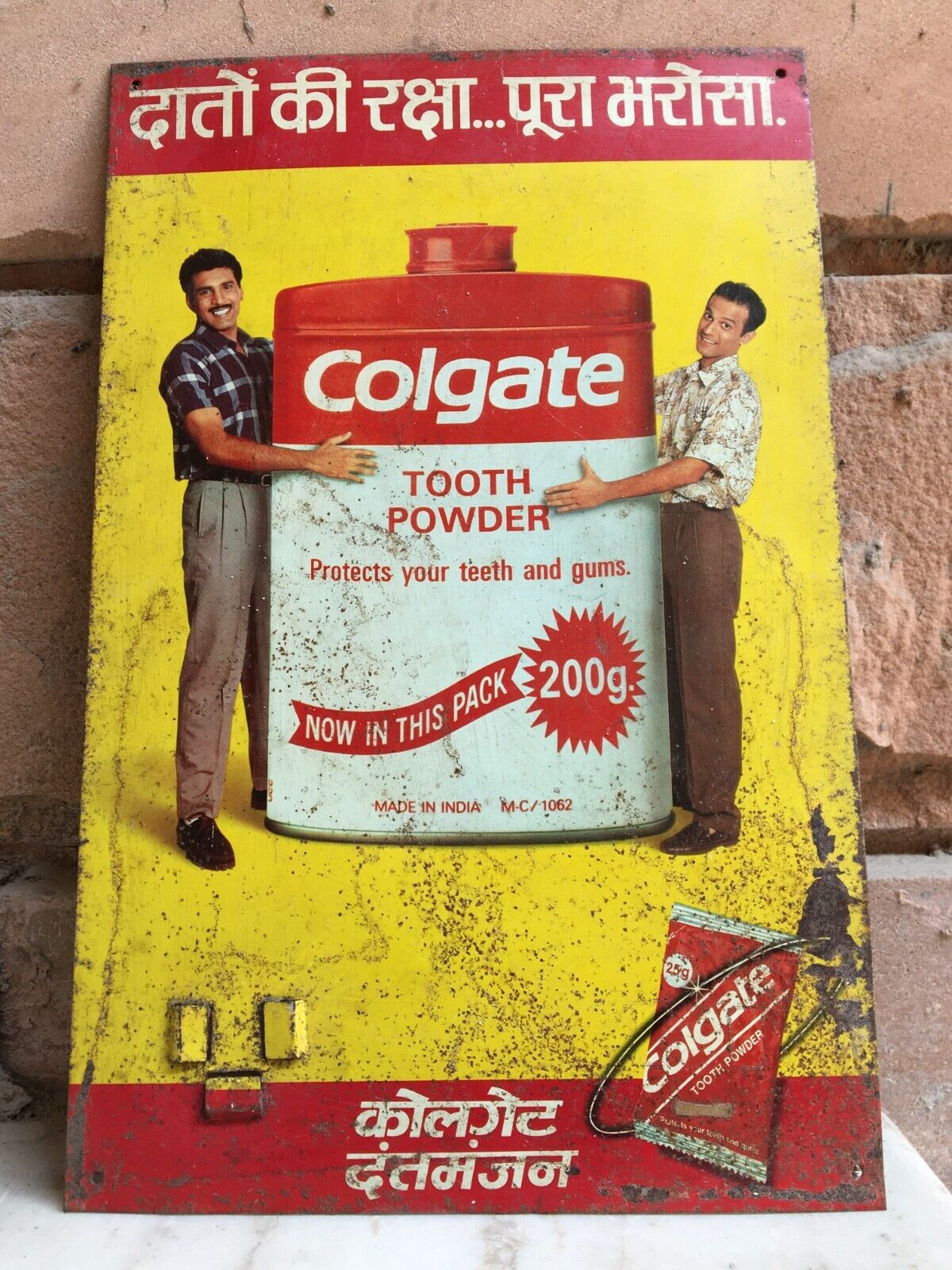 Vintage Old 1930\'s Colgate Tooth Powder Advertising Tin Sign Board Decorative