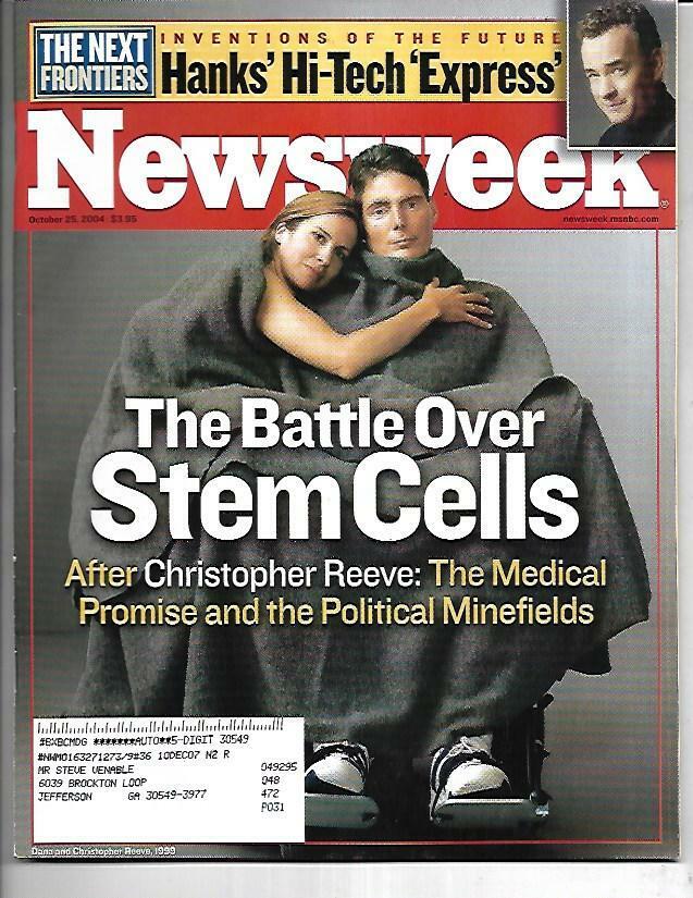 Newsweek Magazine October 25, 2004- The Battle Over Stem Cells