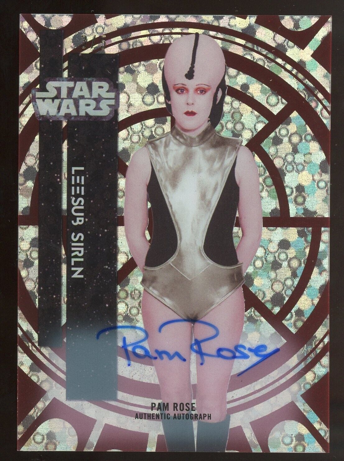 PAM ROSE 2015 Topps Star Wars High Tek Red Orbit Diffractor AUTO Autograph #3/5