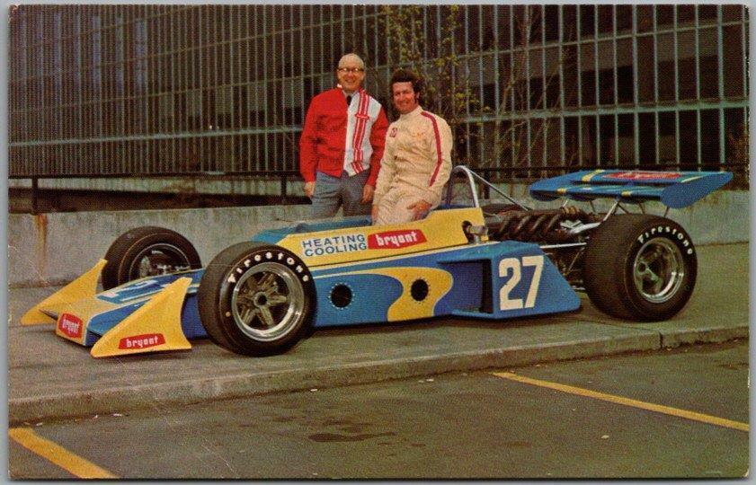 1973 Advertising Postcard BRYANT AIR CONDITIONING COMPANY Indy Car Tom Bigelow