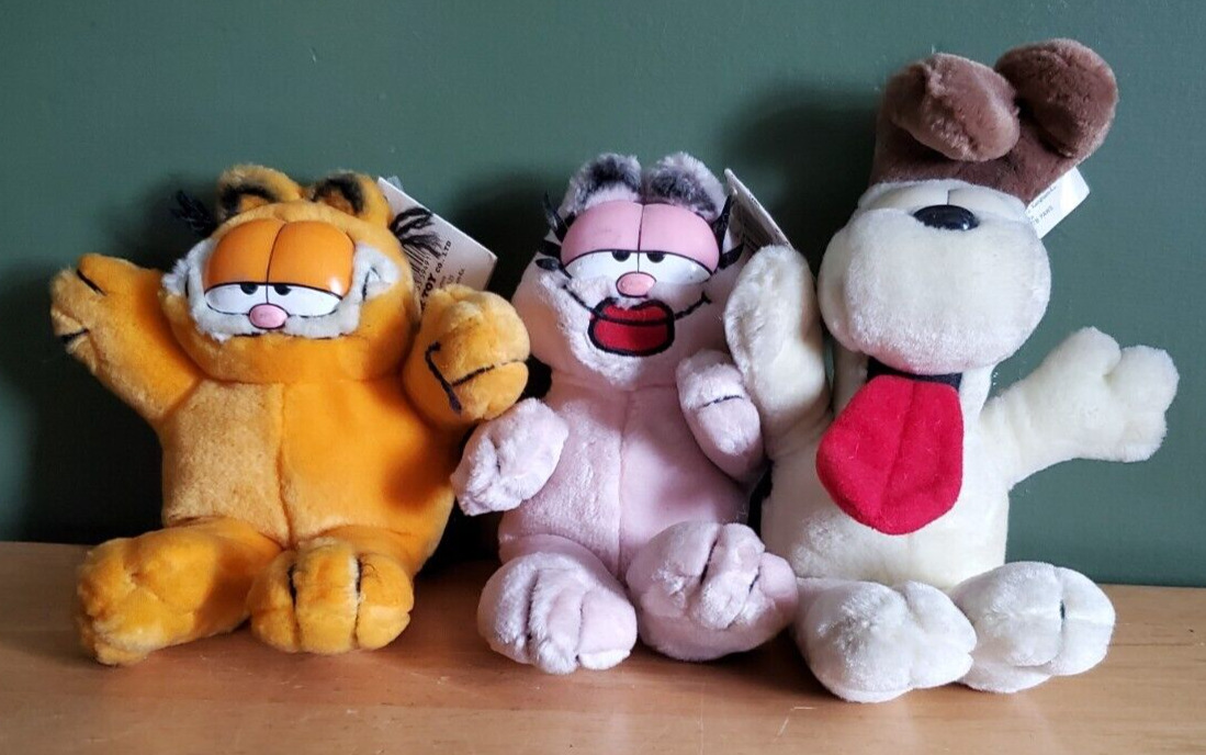 Vintage Garfield, Arlene, Odie Plush 6” 1978 PAWS Fine Toy Co