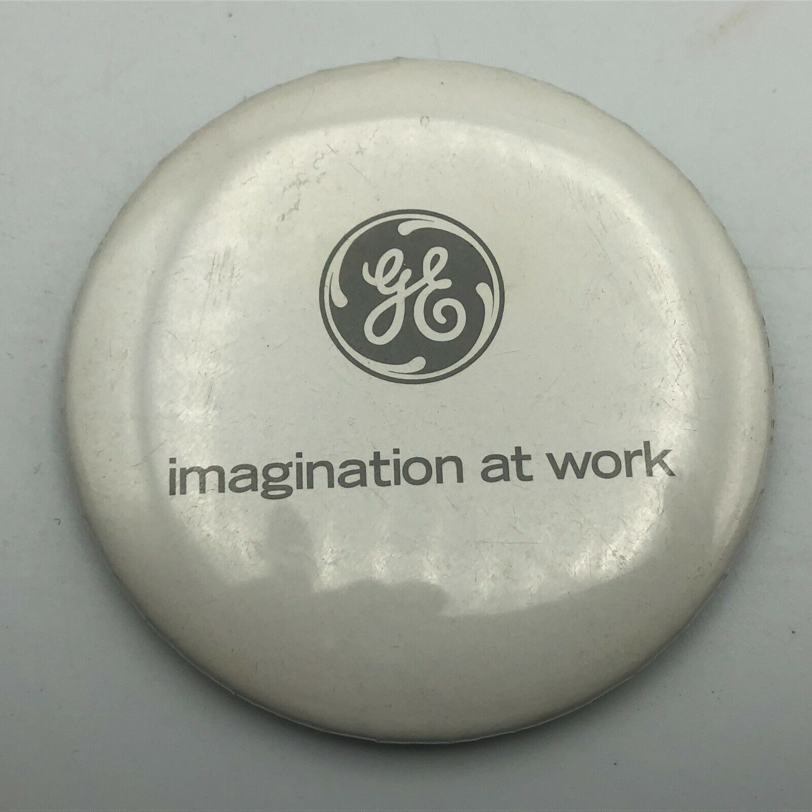 General Electric Advertising Pinback GE Button Pin Imagination At Work Vintage