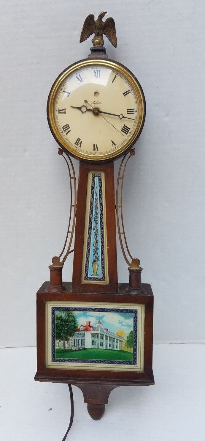 Vintage Warren Telechron Ashland Mass USA Electric Clock Banjo Eagle 1930'S
