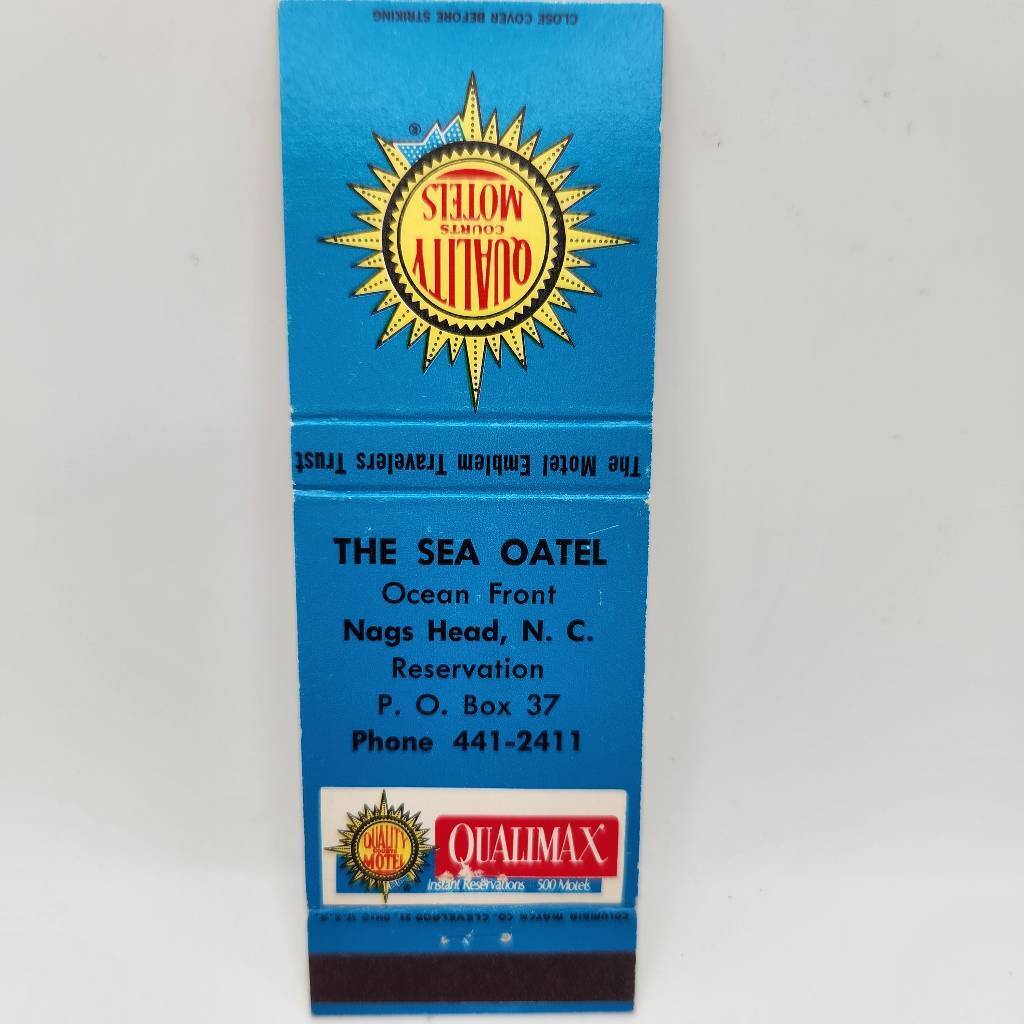 Vintage Matchcover The Sea Oatel Qualimax Nags Head North Carolina
