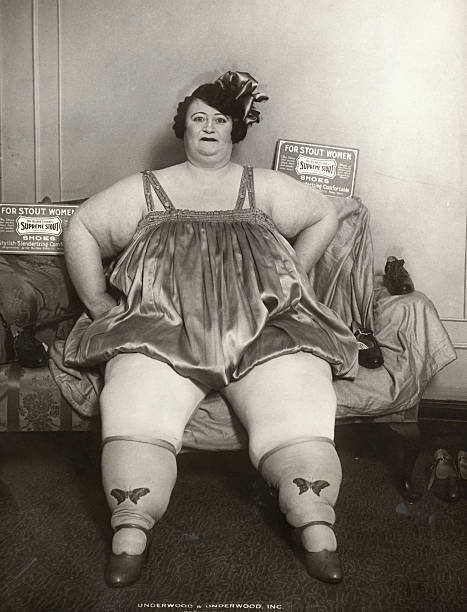 An Obese Woman Models Supreme Stout Shoes For Stout Women OLD PHOTO