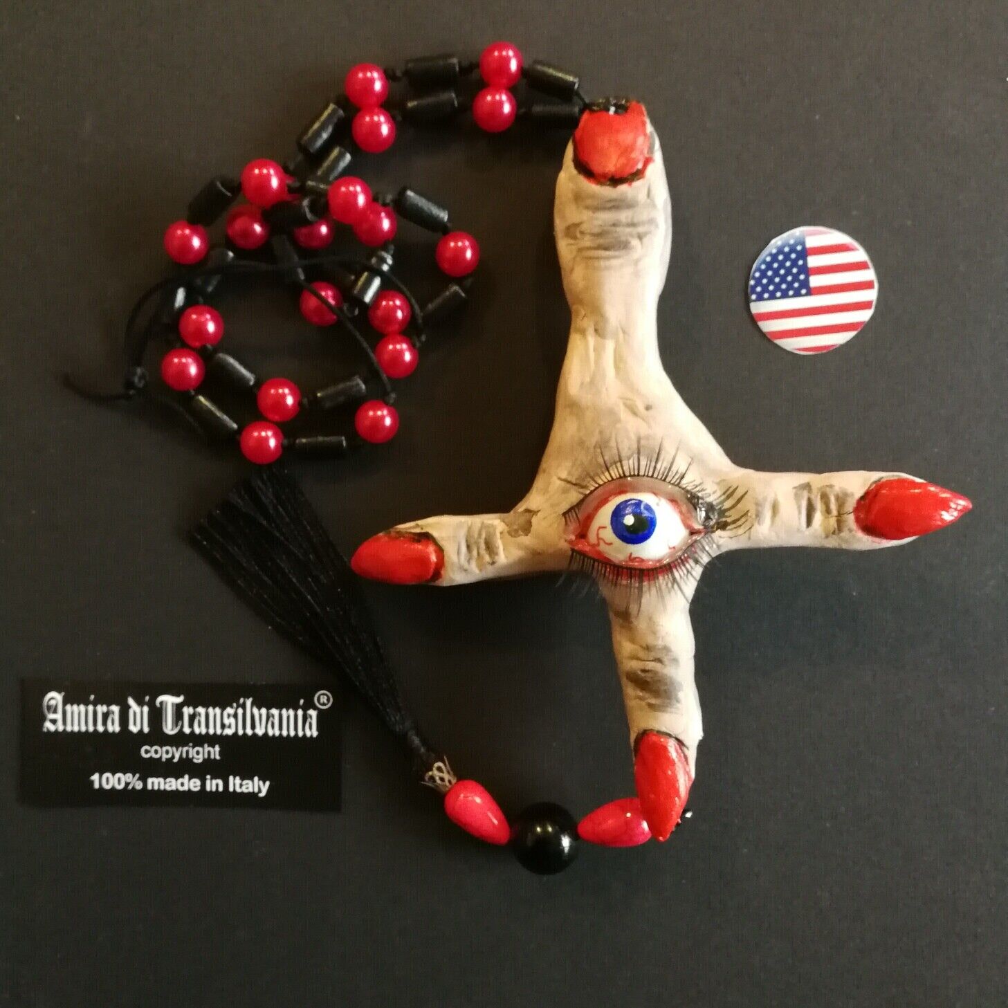 antichrist gothic cross necklace pendant amulet satan pagan jewel jewelry devil
