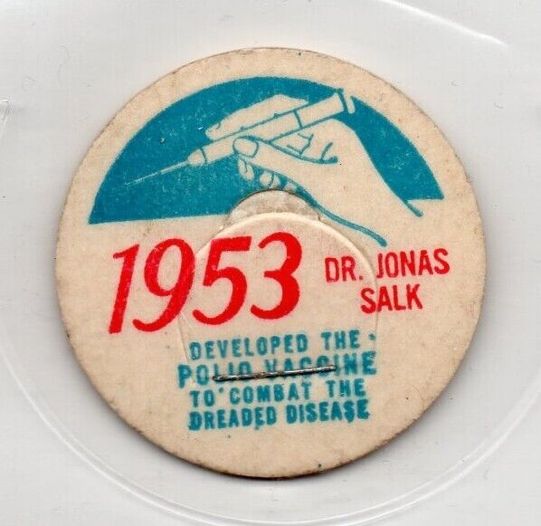 Milk Cap - 1953 - Dr. Jonas Salk - Developed The Polio Vaccine - Dreaded Disease