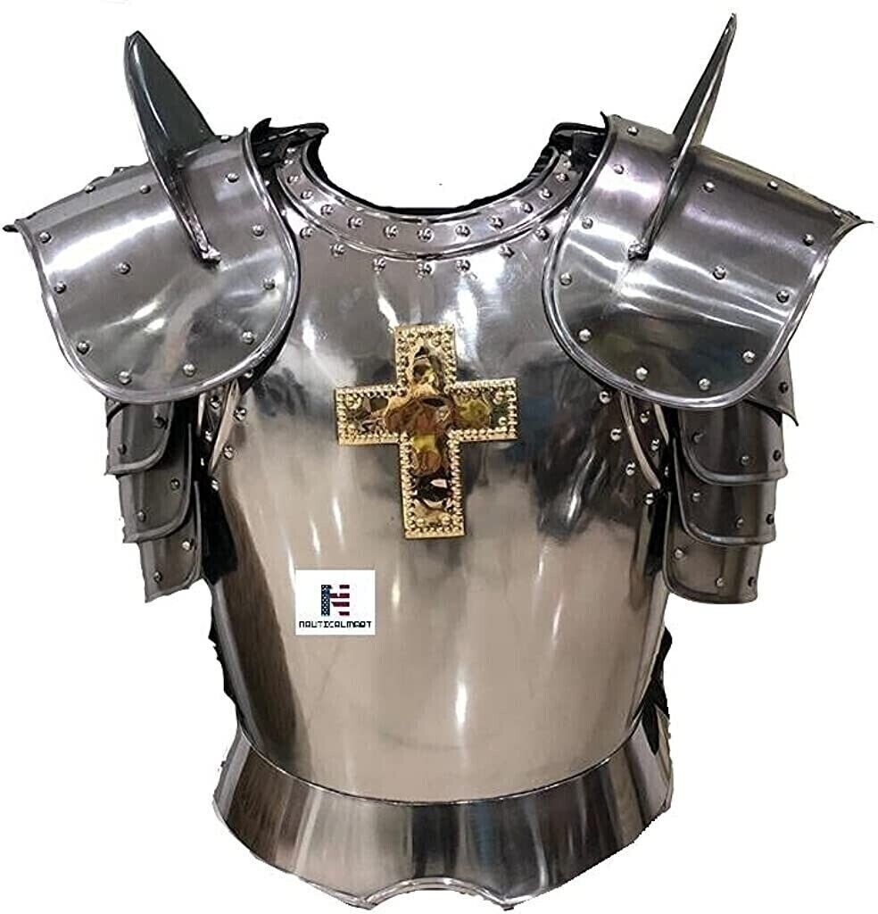 Medieval Warrior Breastplate Shoulder Guard Breastplate Steel Costume Armor