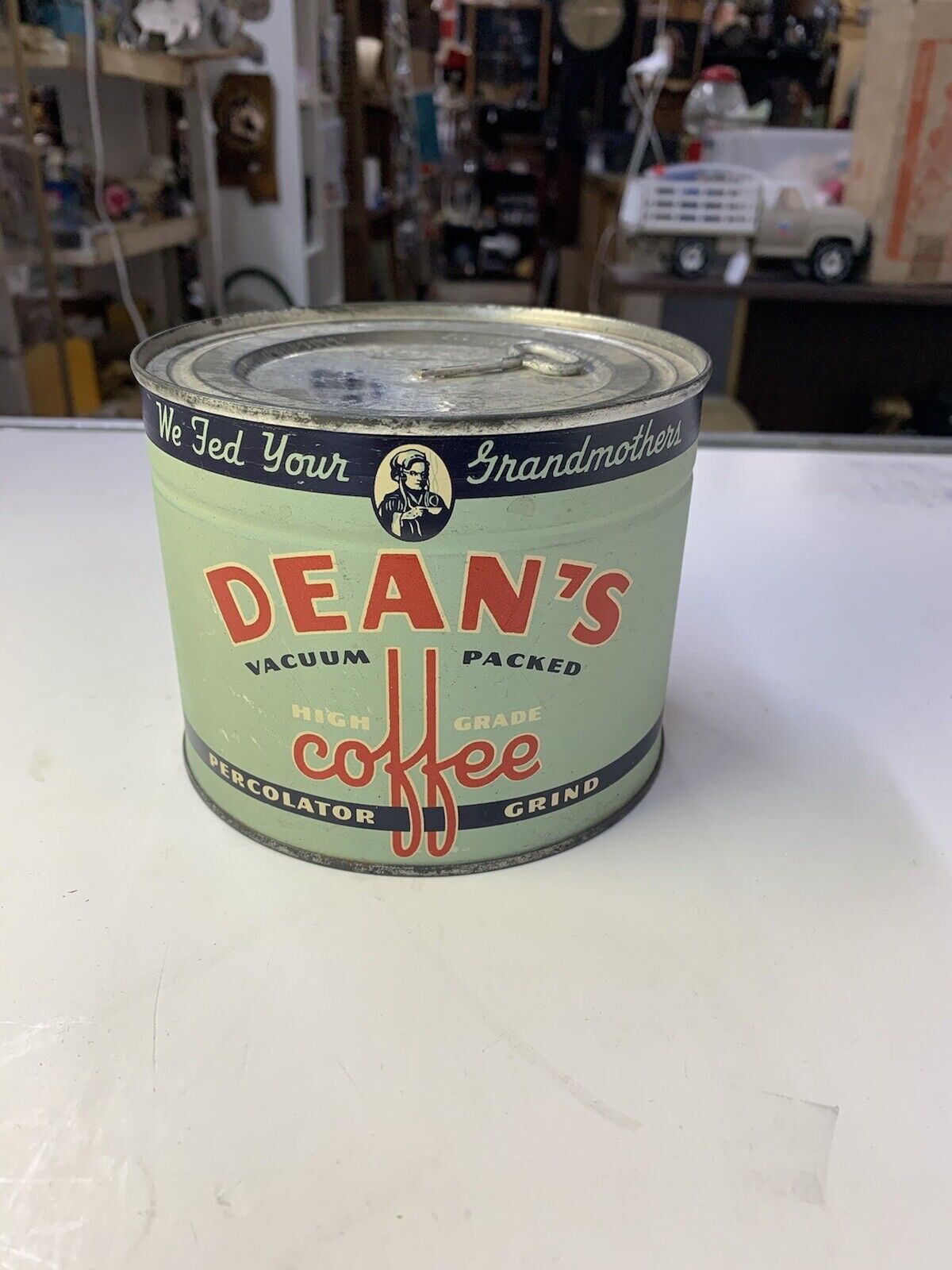 Vintage Dean’s Coffee Can Tin Witsell Bros. Dean Lilly Co. Memphis Tennessee