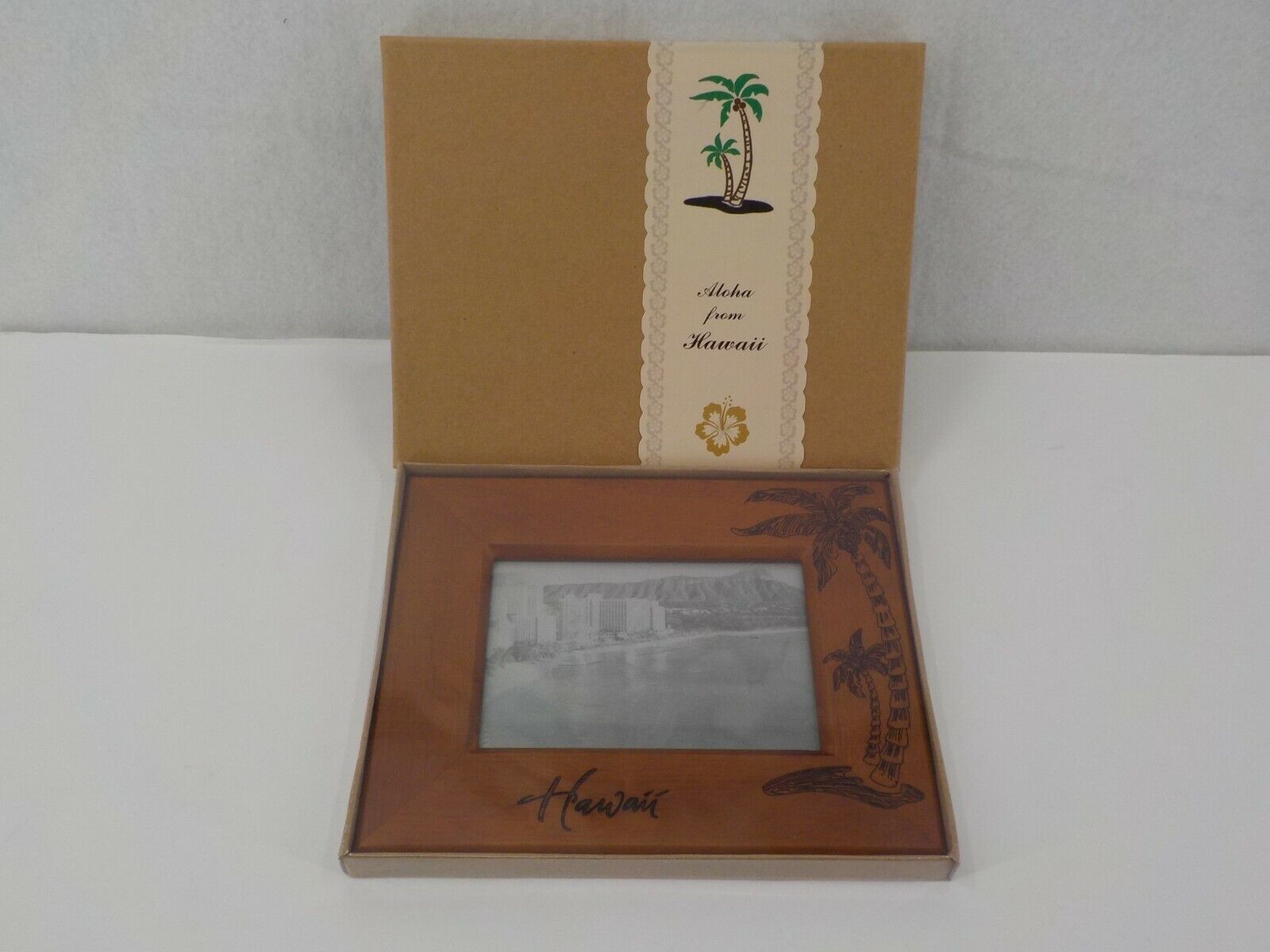 For 6 X 4 Inch Pictures 9 X 7 Engraved Wood Photo Frame Photos Hawaii Palm Trees