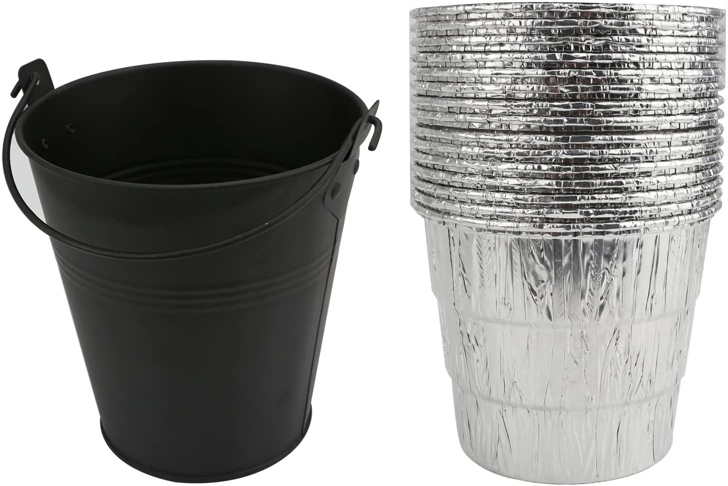Drip Bucket & 15-Pack Disposable Foil Liner for Oklahoma Joe Grill Grease Bucket