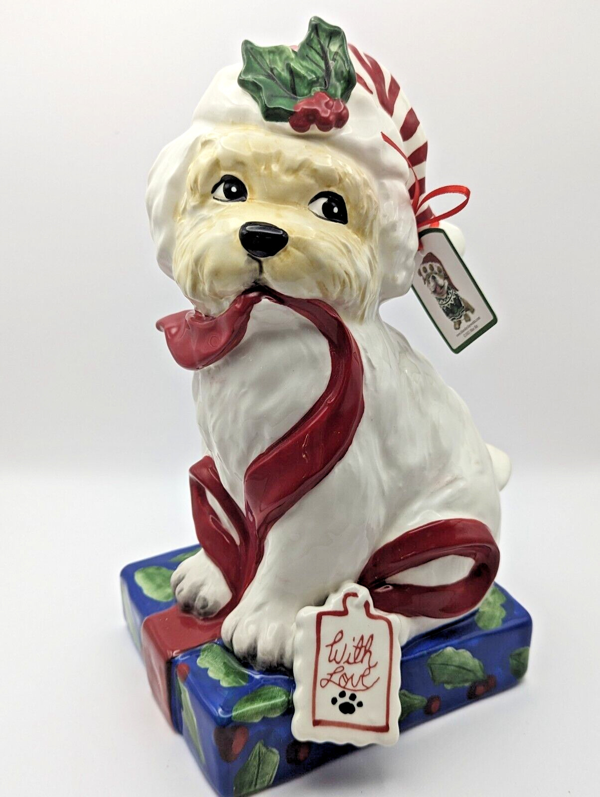 NEW RARE Blue Sky Clayworks Christmas Mattest Dog With Love Heather Goldminc NWT