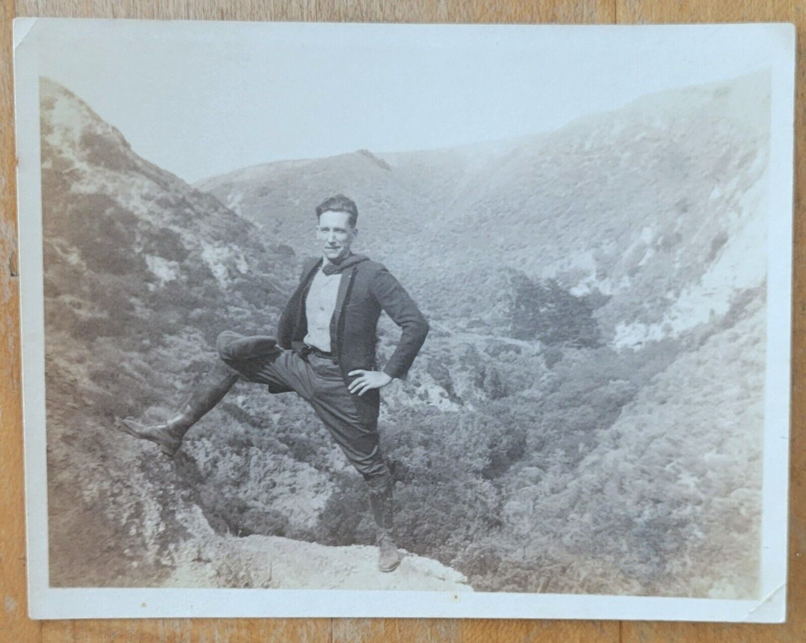 Vintage 1918 Original Photo Of Man In France (Alps?).