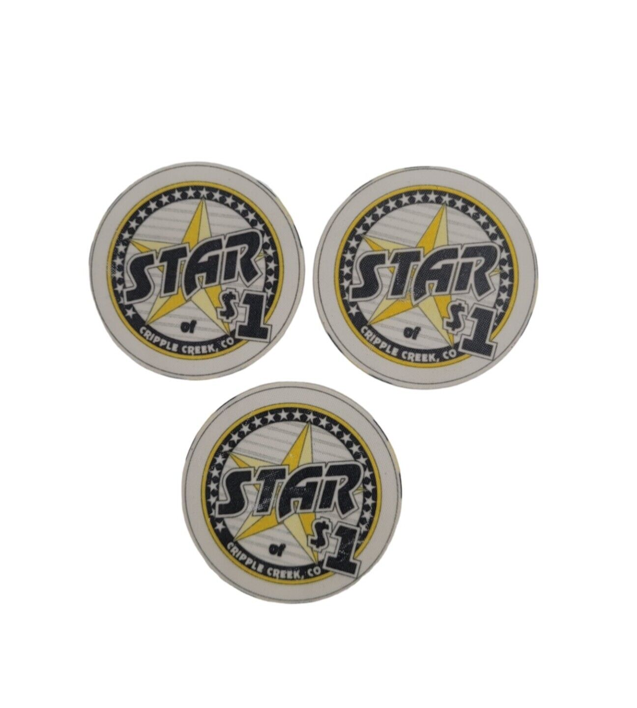 Star Casino $1 Chips Cripple Creek CO Lot Of 3 Hard To Find Obsolete