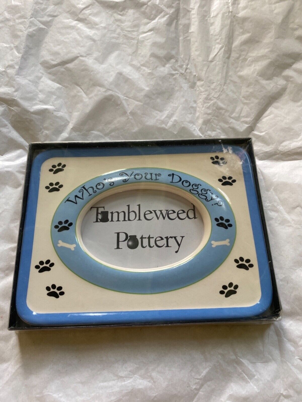 Tumbleweed Pottery Who\'s Your Doggy? Picture Frame Ceramic Fits 5\