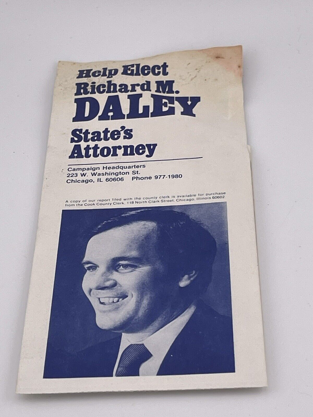 Chicago Politics Richard Daley States Attorney Campaign Flyer History