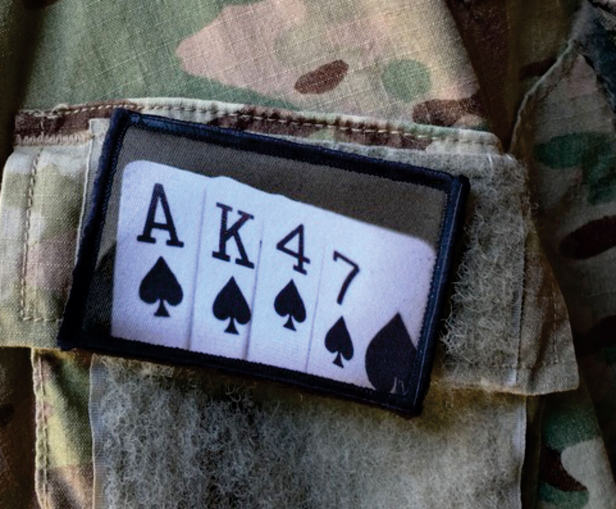 AK47 Playing Cards  Morale Patch Tactical Military Army Badge Hook Flag