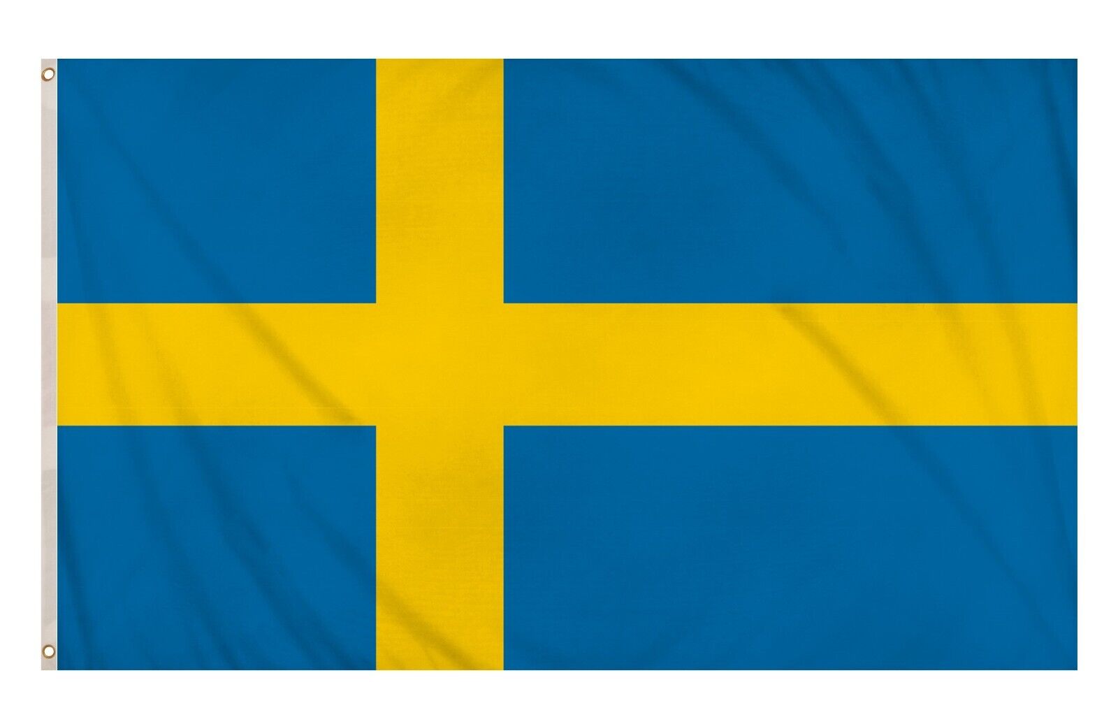 SWEDEN NATIONAL FLAG LARGE 5X3FT PREMIUM DOUBLE STITCH EDGE POLE EYELETS