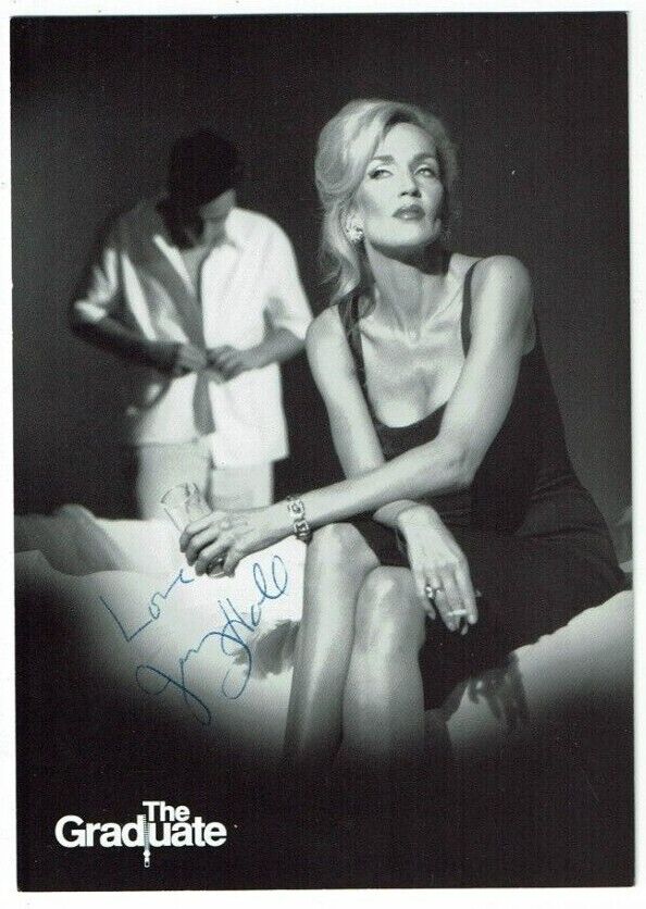 Jerry Hall Hand signed portrait photograph 6 x 4