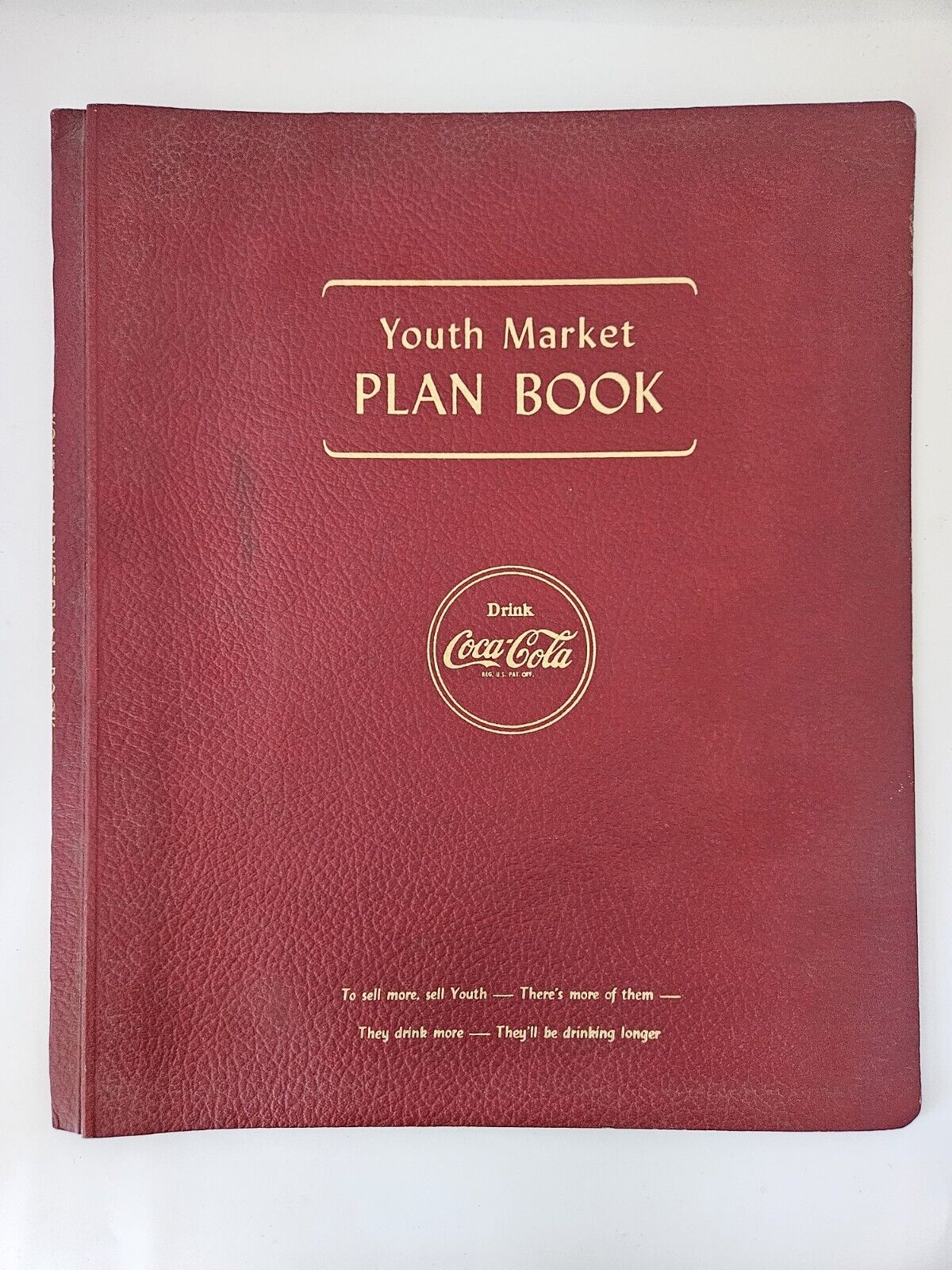 Coca-Cola 1940's Employee Burgundy Youth Market Plan Book Vendor Sales Meeting