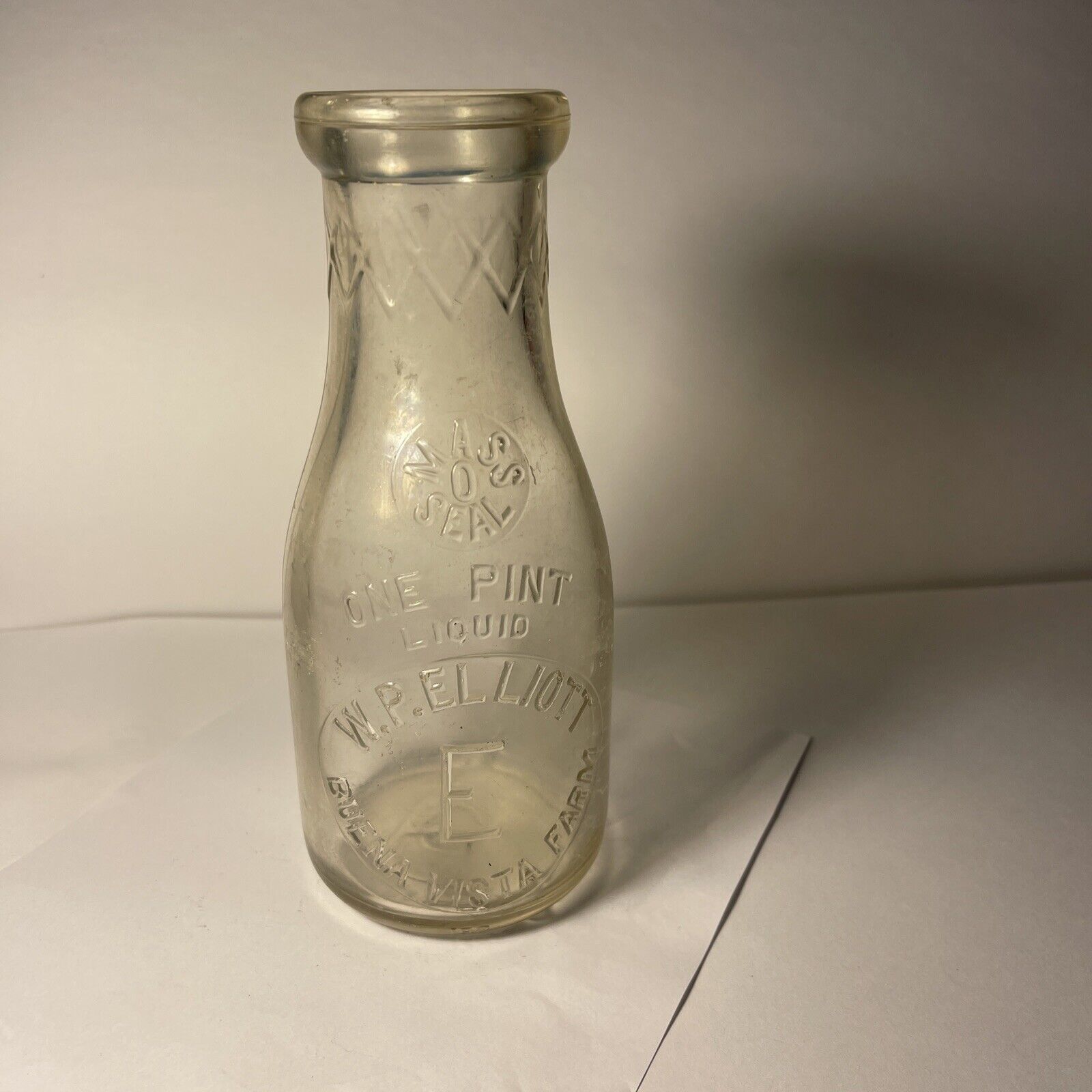 Vintage Glass Milk Bottle - Buena Vista Farm