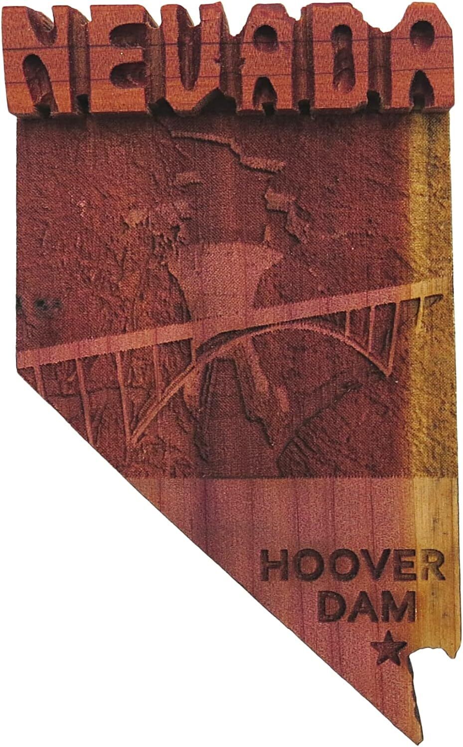 Hover Dam Wooden Magnet Laser Cut Wood Nevada Souvenir Magnets, 3.25 Inches