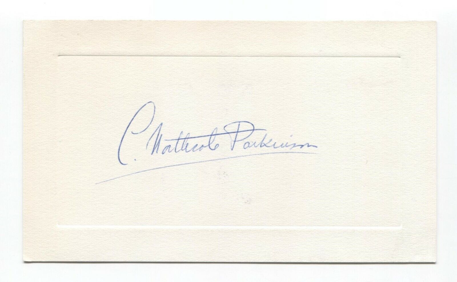 C. Northcote Parkinson Signed Card Autographed Signature Author Historian