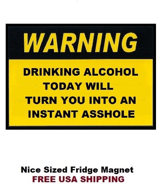 541 - Funny Alcohol Warning Ass Hole Nice Refrigerator Magnet 