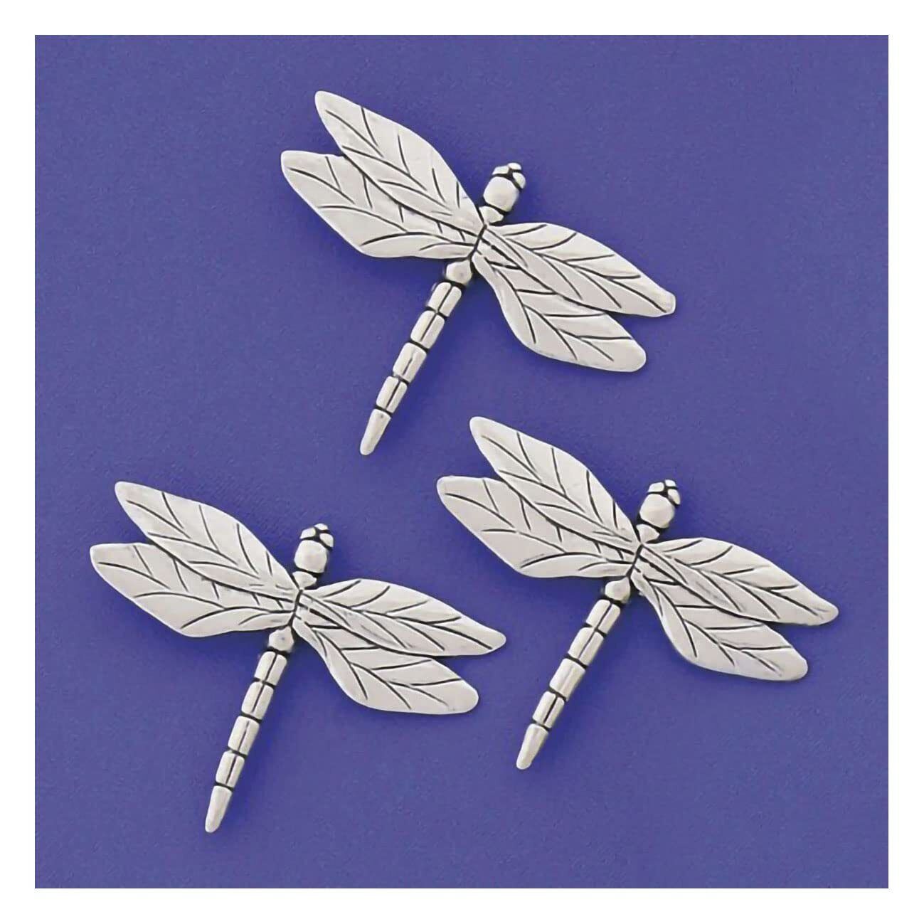 Basic Spirit Dragonflies Medium Pewter Magnet Set for Nature Lover, Kitchen