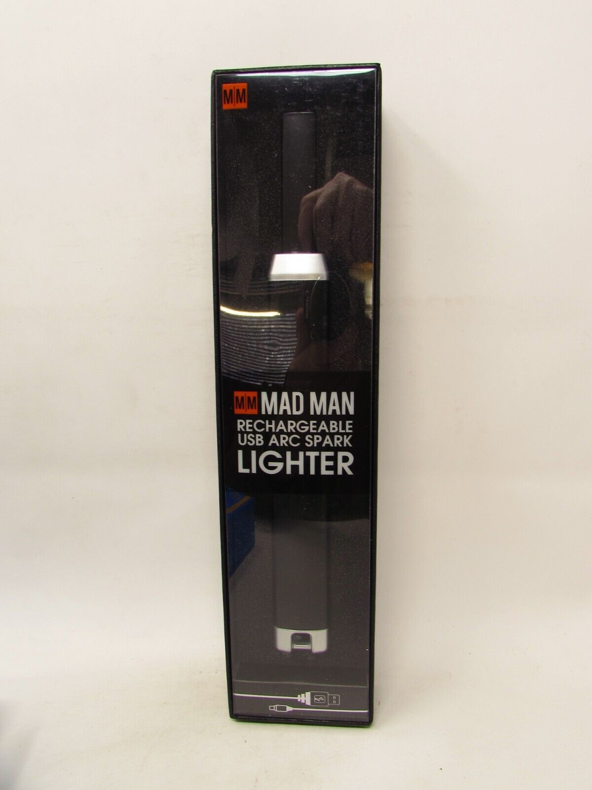 Mad Man Rechargeable USB Arc Spark Lighter Black BRAND NEW