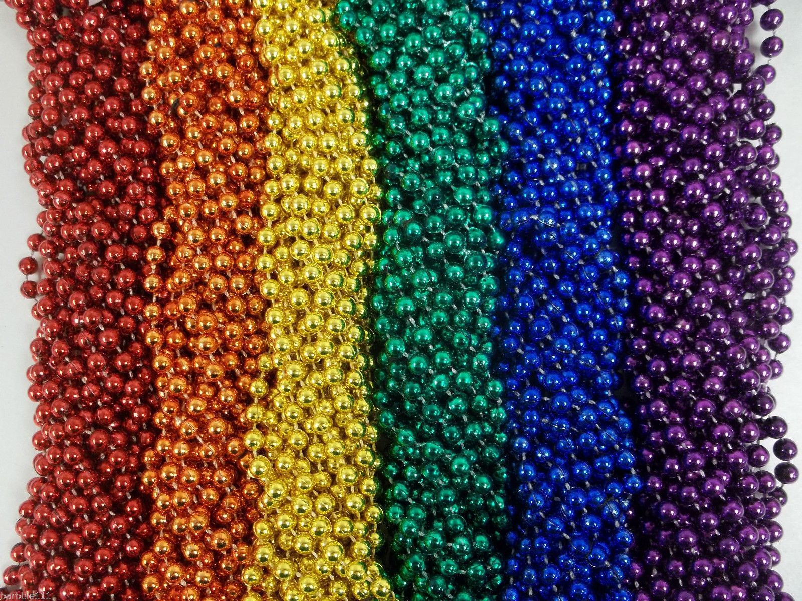 72 Rainbow Colors Mardi Gras Beads Necklaces Party Favors 6 Dozen Lot