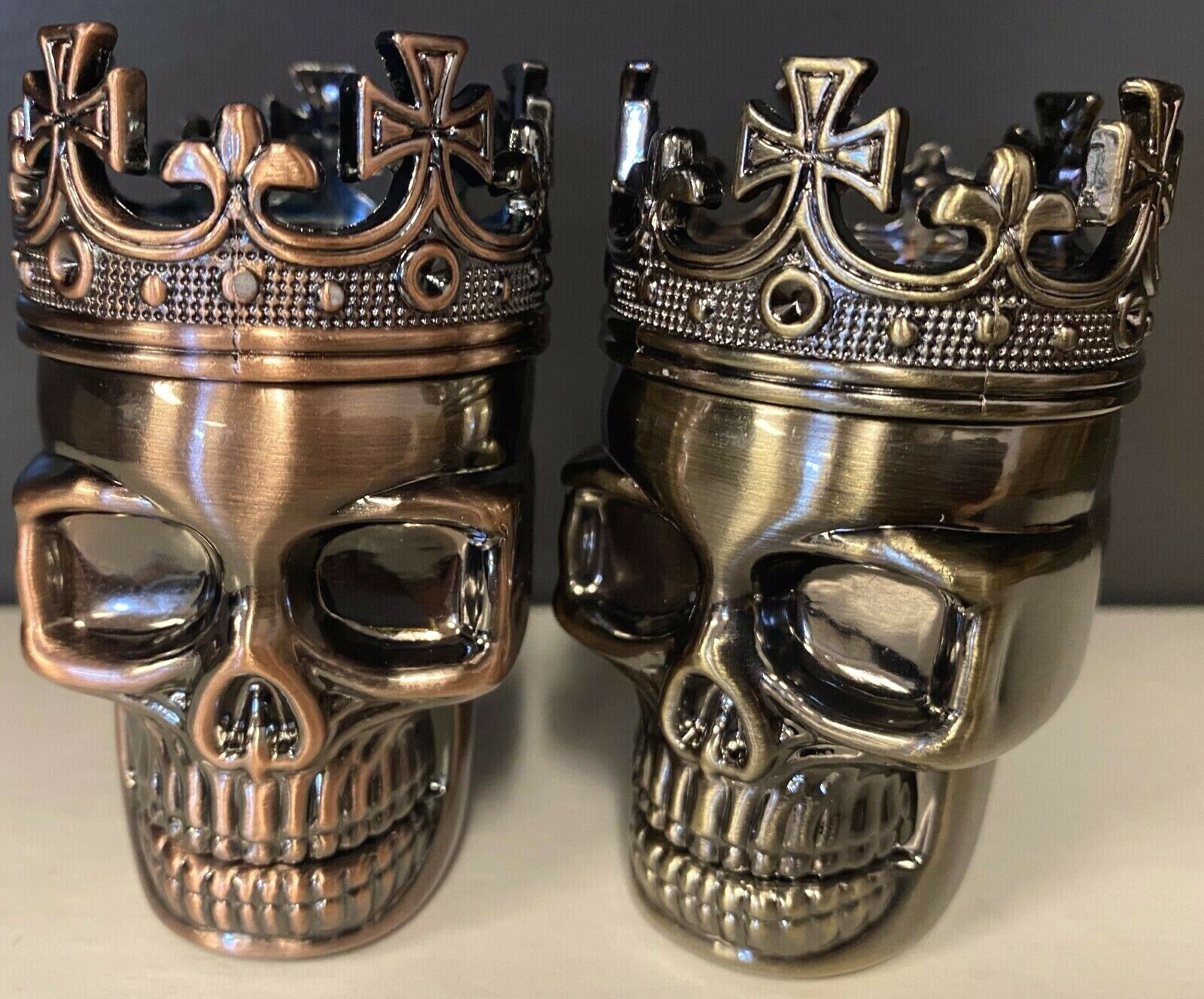3 Piece Skull Metal Alloy Tobacco Spice Grinder Crusher USA Seller W/ Gift Box