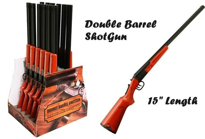 Fuel the Flame Shotgun Double Barrel Lighter Packs a Fiery Punch for BBQ 15\'\' in