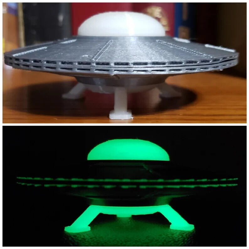 Alien Spacecraft Flying Saucer Area 51 Glow in the Dark Green
