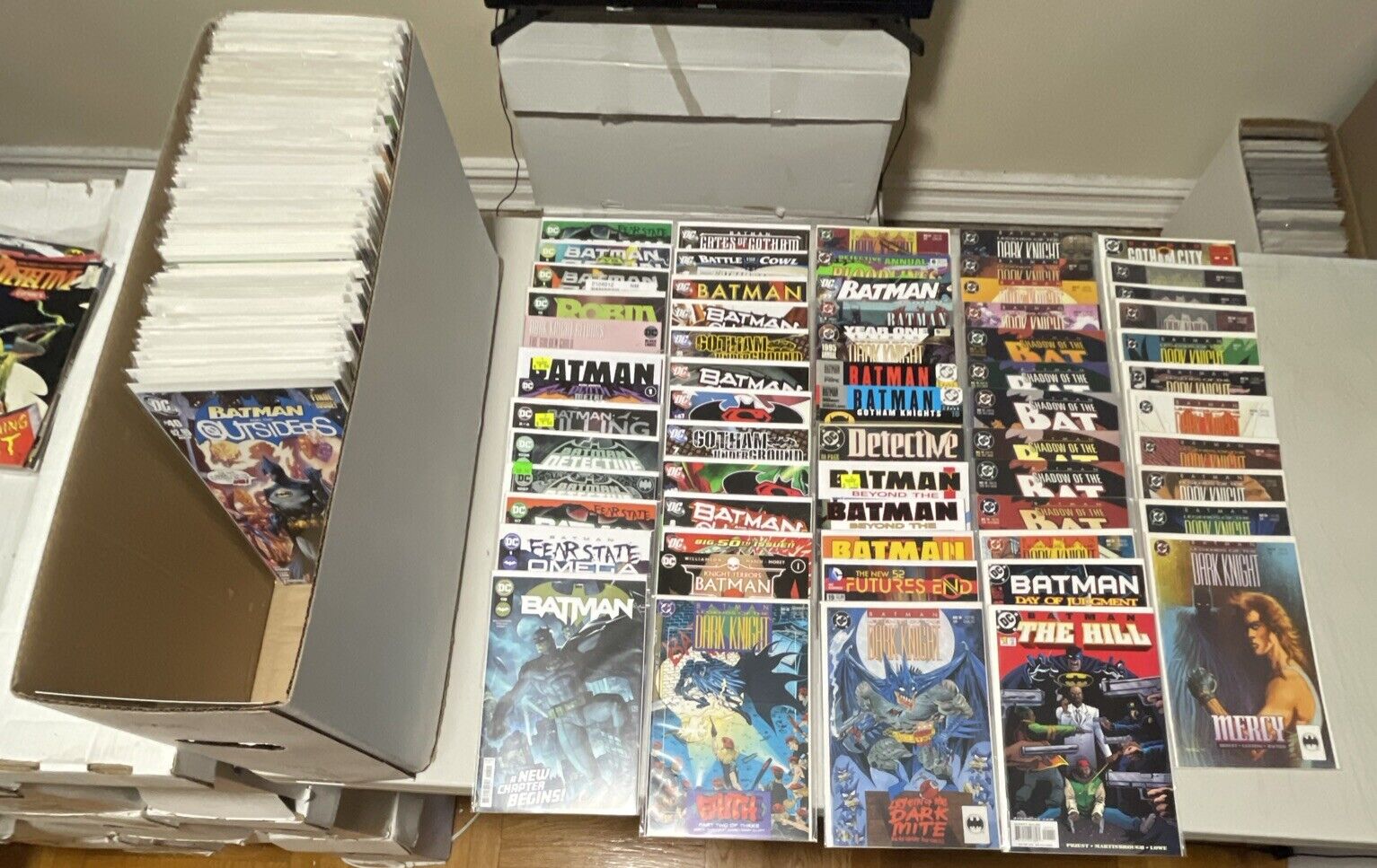 LONG BOX FULL OF DC BATMAN COMICS BOOK LOT OF 211