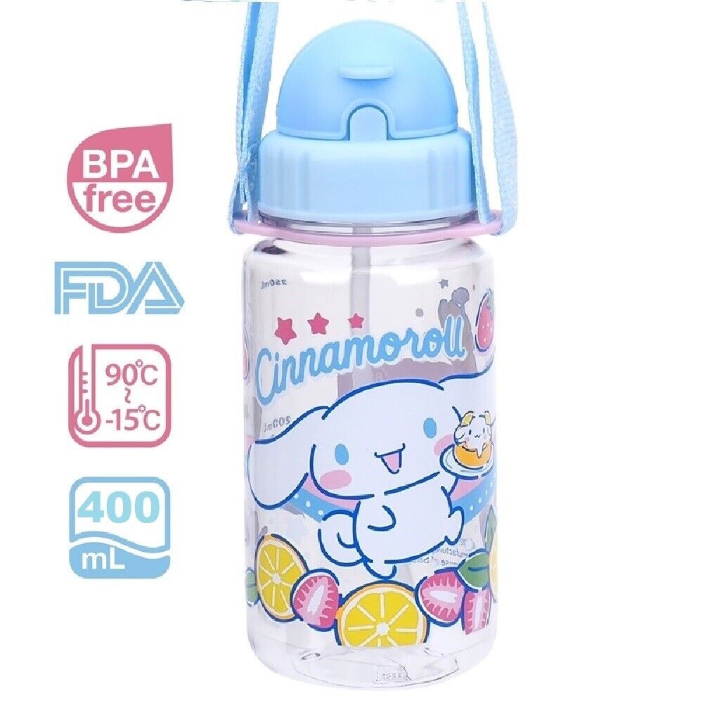 Cinnamoroll ECOZEN BPA Free Non-PHTHALATE Kids Straw Water Bottle Mug w/Strap 14