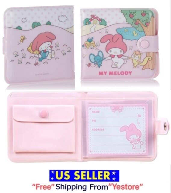 JAPAN SANRIO My Melody Rabbit Flat kun vinyl wallet Pink Purse Kawaii Cute Retro