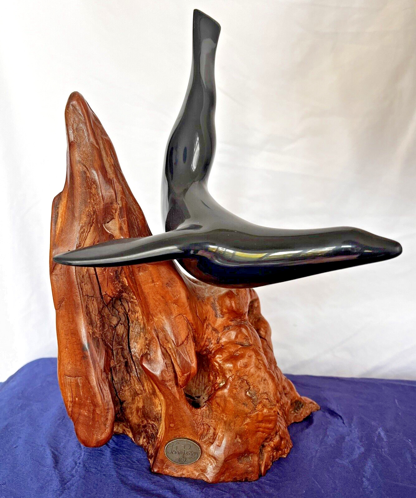 John Perry Original Black Seal Driftwood Sculpture 11\