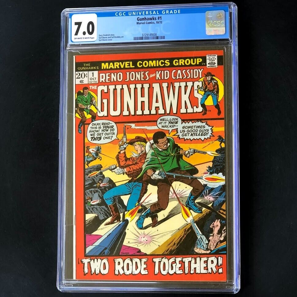 The Gunhawks #1 (Marvel 1972) 💥 CGC 7.0 OW-W 💥 Reno Jones & Kid Cassidy Comic