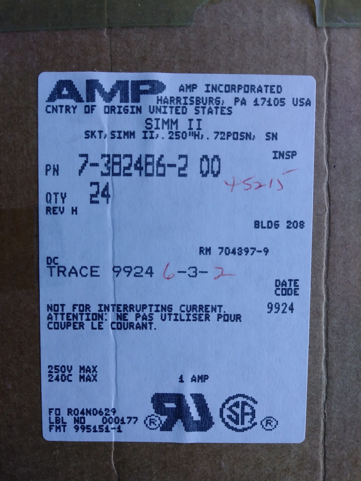 AMP  7-382486-2 SIMM II,.250\