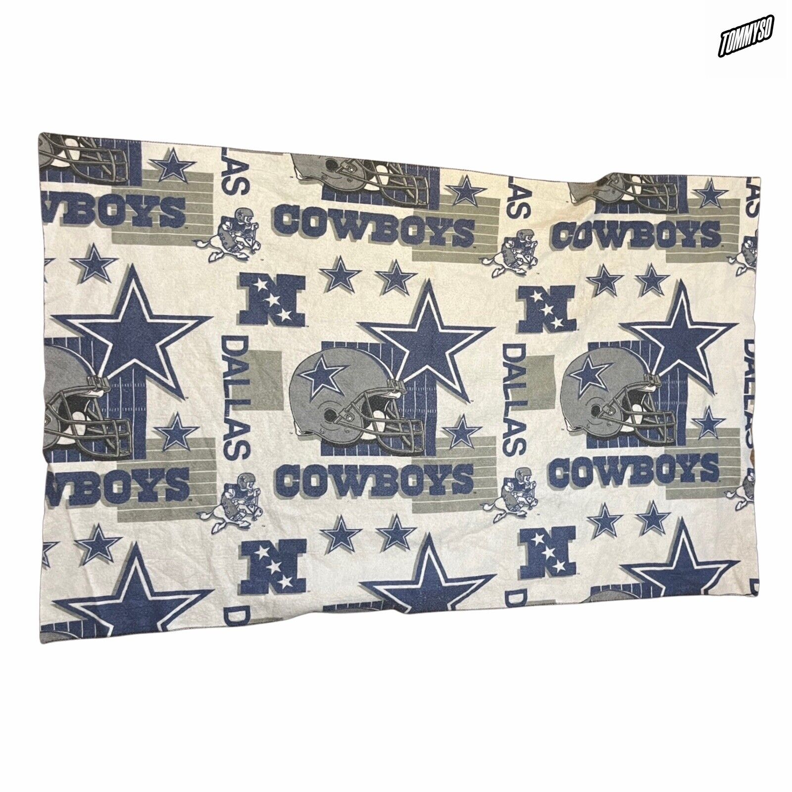 Vintage 1990s Dallas Cowboys Stitched Blanket 60 X 45 inches