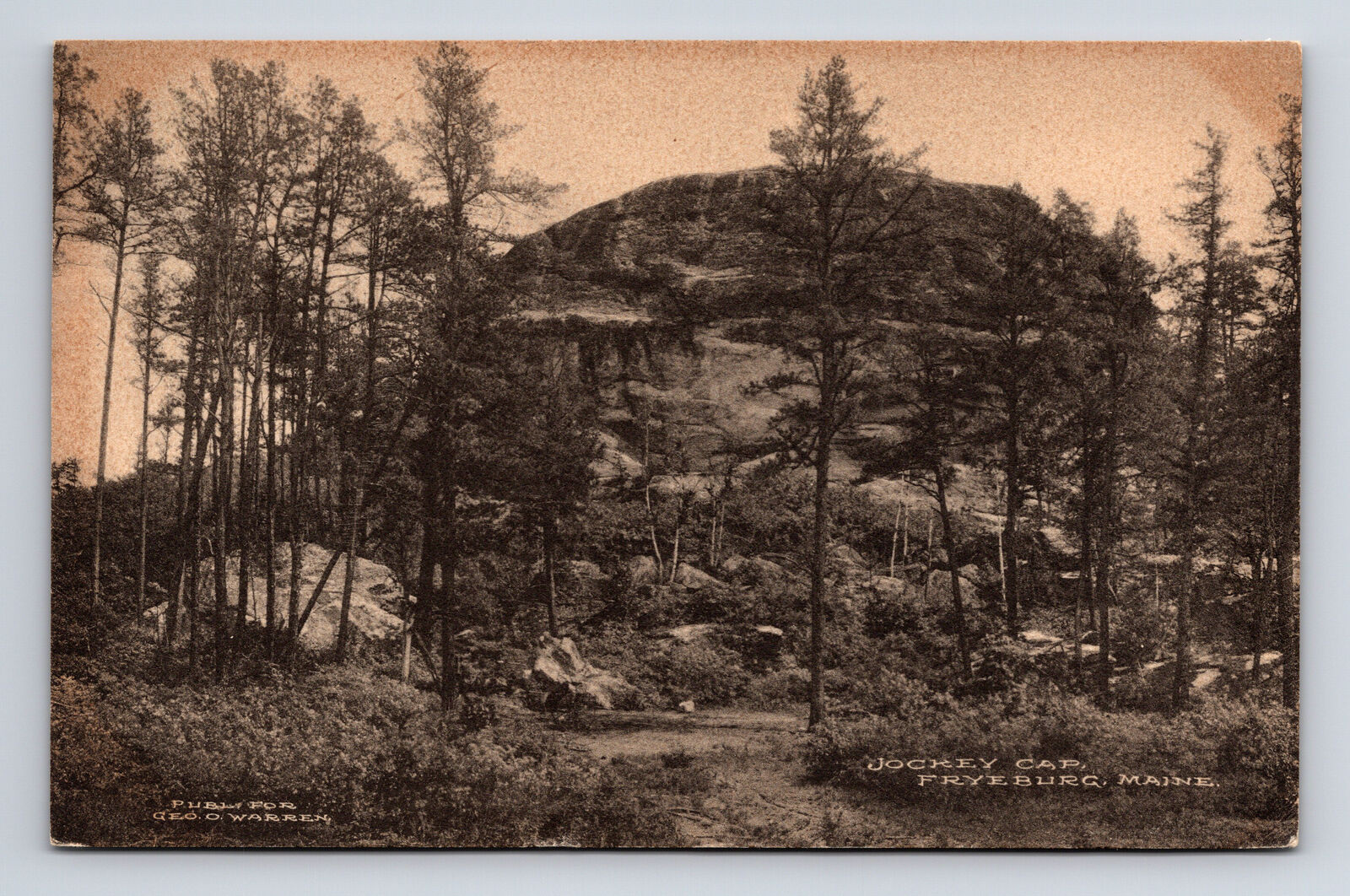 1911 Scenic View Jockey Cap Granite Dome Geo O Warren Freyburg Maine ME Postcard