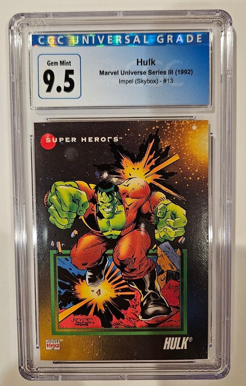 Hulk CGC GEM MINT 9.5 Marvel Universe Series 3 Impel Skybox #13 1992 Graded Card